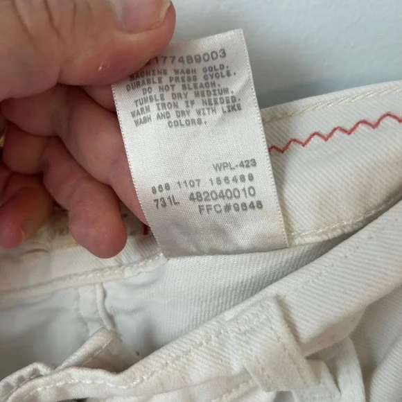 Levis 515 Capri Jeans Womens 16 White Stretch Denim Cropped Mid Rise Pants - Picture 7 of 7
